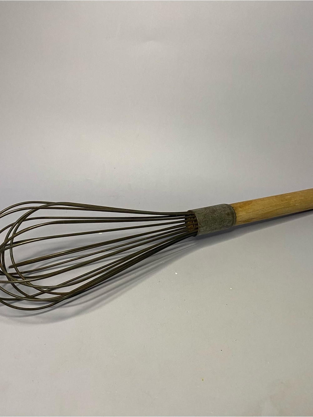 Vtg Wood Handle Whisk Antique French Style Rustic Farmhouse Kitchen Tool